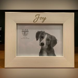 Joy Frame, 5x7 Photo Opening, New Never Used, Elsa L Brand, Off White/Gold